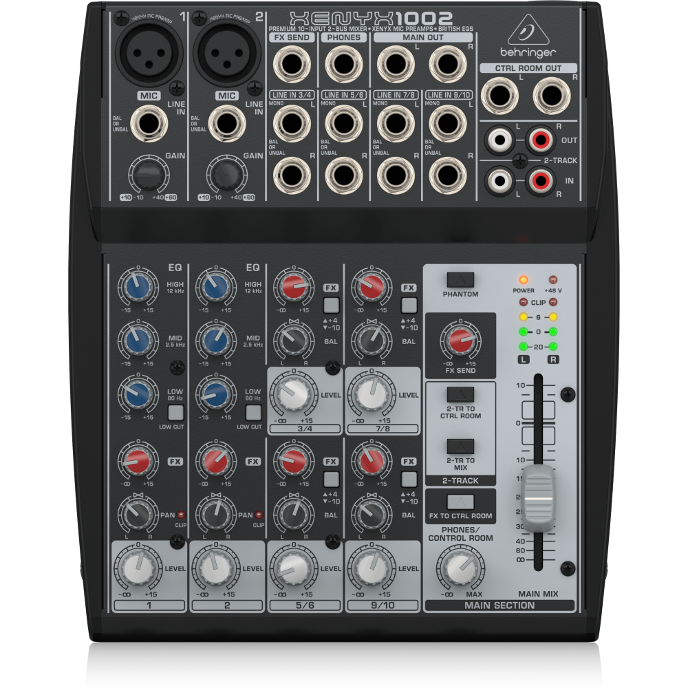 XENYX 1002 Premium 10-Input 2-Bus Mixer with XENYX Mic Preamps and British EQ