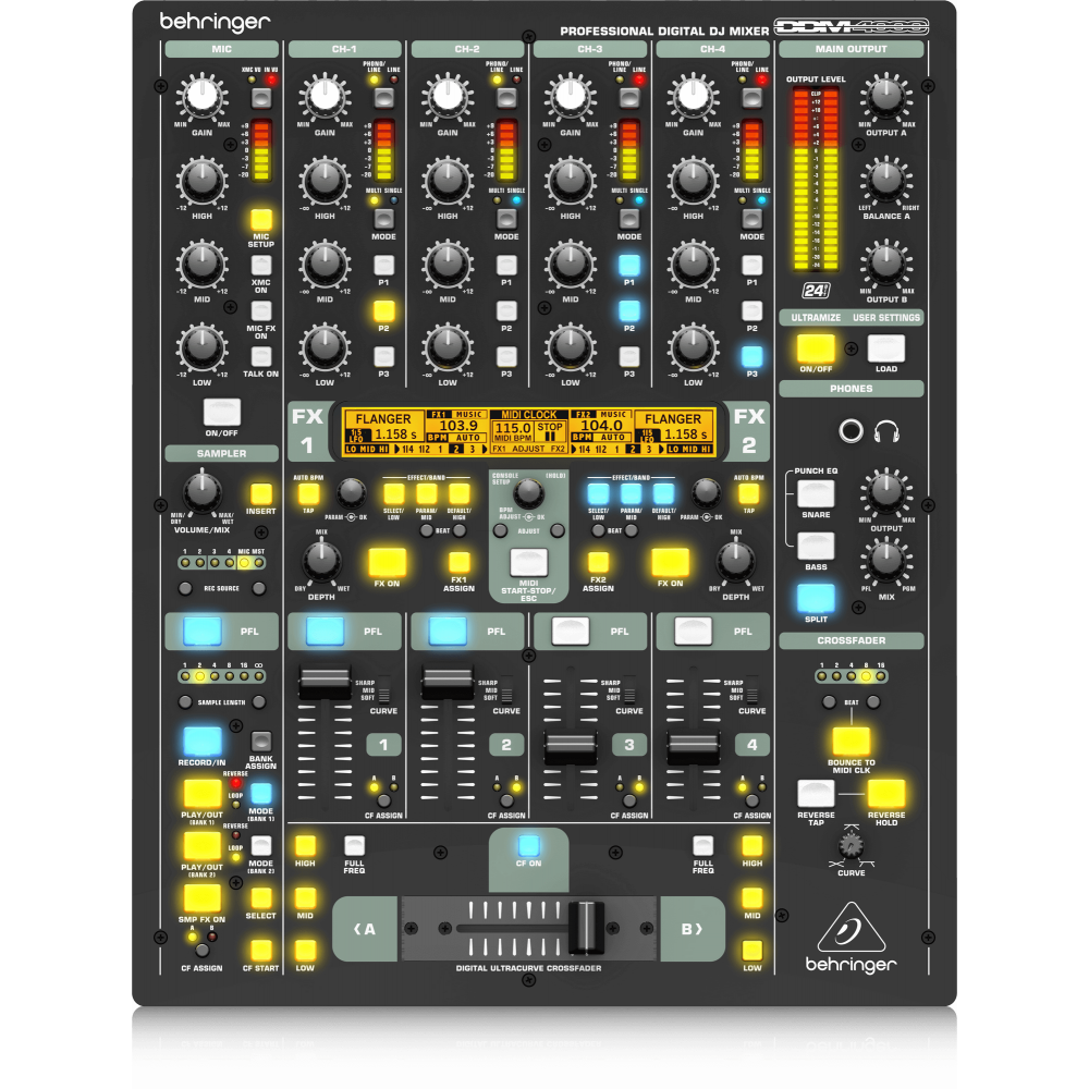 DDM4000 Ultimate 5-Channel Digital DJ Mixer with Sampler, 4 FX Sections, Dual BPM Counters and MIDI