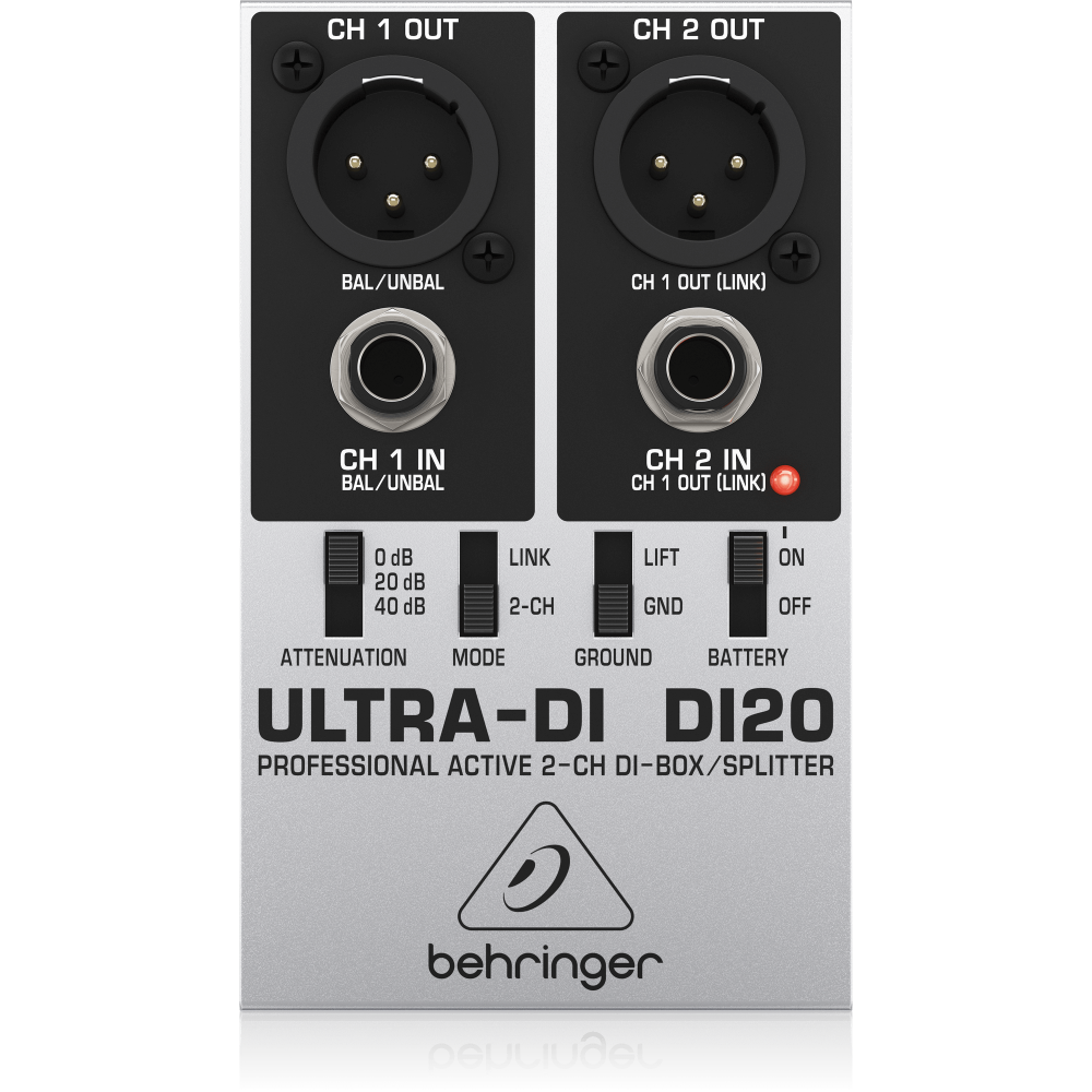 DI20 Professional Active 2-Channel DI Box/Splitter
