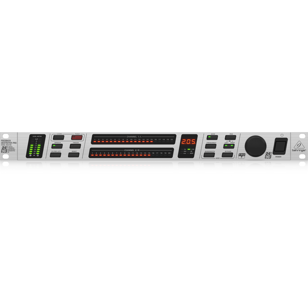 FBQ2496 Automatic and Ultra-Fast Feedback Destroyer/Parametric EQ with 40 FBQ Filters and 96 kHz Audio Performance