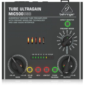 MIC500USB Audiophile Vacuum Tube Preamplifier with Preamp Modeling Technology and USB/Audio Interface