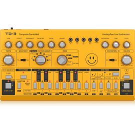 TD-3-AM Analog Bass Line Synthesizer with VCO, VCF, 16-Step Sequencer, Distortion Effects and 16-Voice Poly Chain