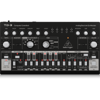 TD-3-BK Analog Bass Line Synthesizer with VCO, VCF, 16-Step Sequencer, Distortion Effects and 16-Voice Poly Chain