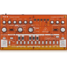TD-3-TG Analog Bass Line Synthesizer with VCO, VCF, 16-Step Sequencer, Distortion Effects and 16-Voice Poly Chain