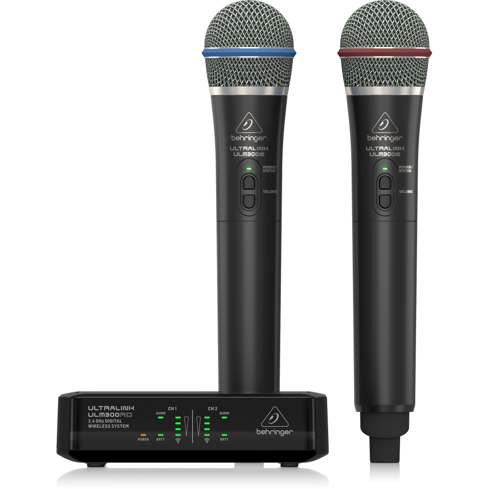 ULM302MIC High-Performance 2.4 GHz Digital Wireless System with 2 Handheld Microphones and Receiver