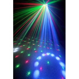 Terminator III LED double moon with laser -56 leds RGBW + 4x 1W white strobe СВЕТЛИНЕН ЕФЕКТ
