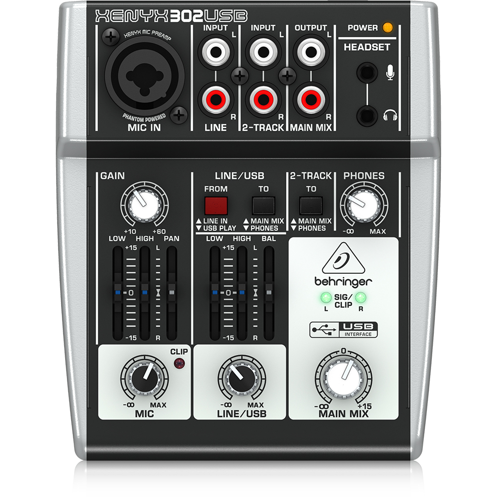 Смесителен пулт 1 моно + 1 стерео Behringer Xenyx 302USB