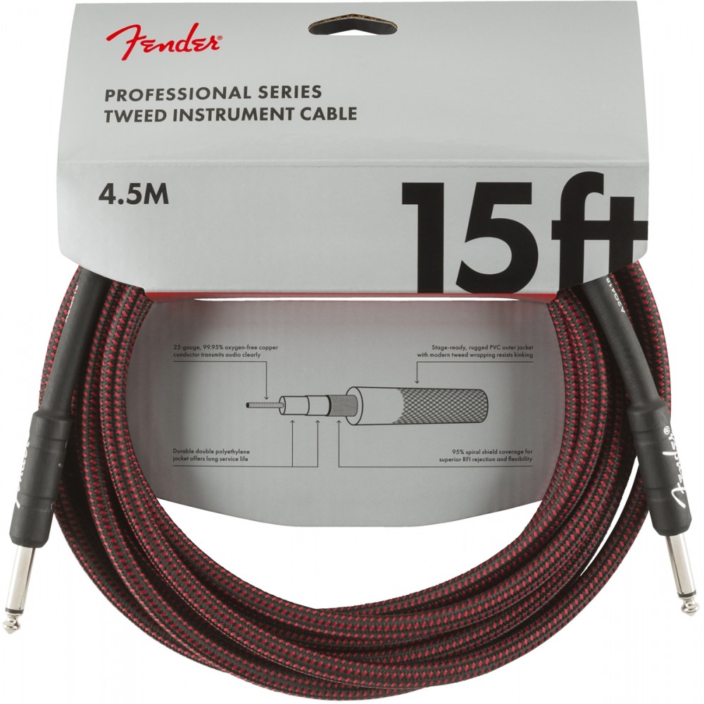 Инструментален кабел Fender PRO RED WD 4.5 M 
