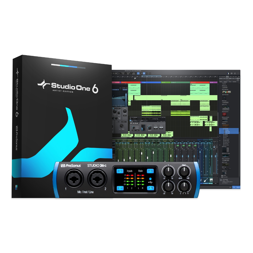 Аудио интерфейс с включен софтуер PreSonus Studio 26c