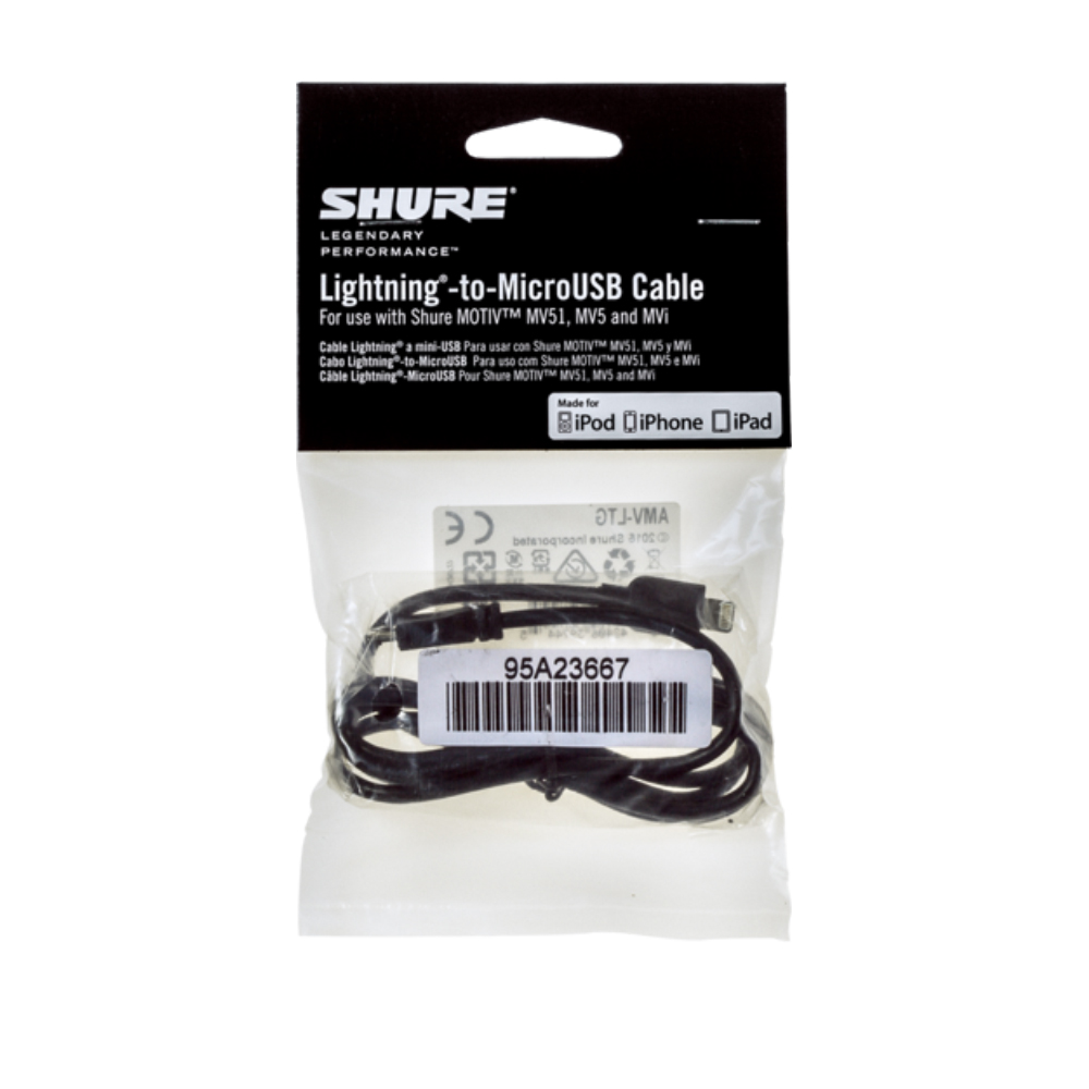 Кабел SHURE AMV-LTG Lightning към Micro-USB