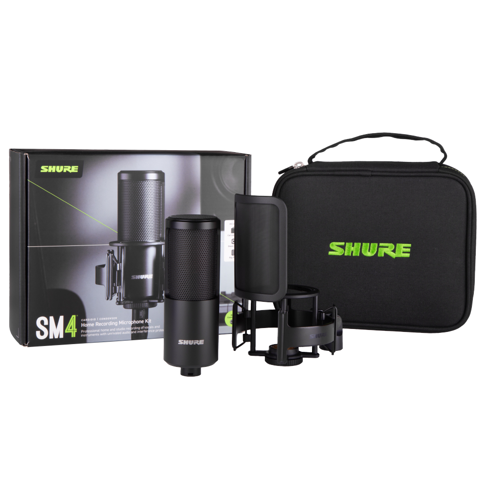 SHURE SM4-KIT Кондензаторен микрофон за домашно студио, комплект с аксесоари