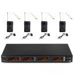Безжичен микрофон четворен брошка/хедсет PD504B UHF 4x50CH