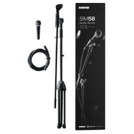 Микрофон комплект с ъс стойка и кабел SHURE SM58LCE bundle