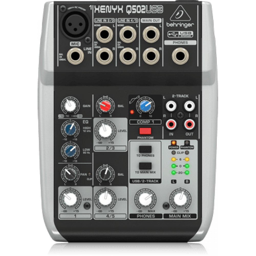 Смесителен пулт BEHRINGER Q502USB - 1 mono + 2 stereo